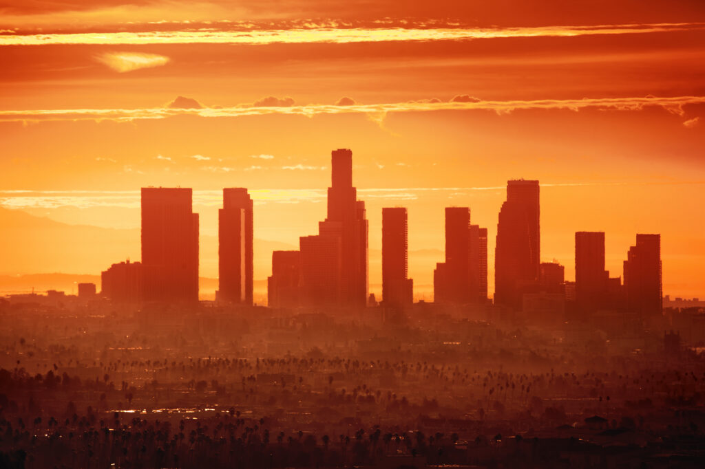 Sunrise,Over,Downtown,Los,Angeles