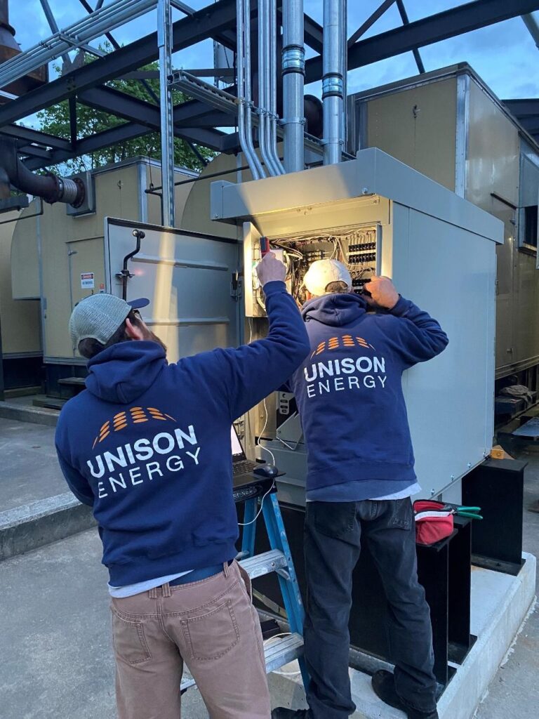 unison workers working in data center set up