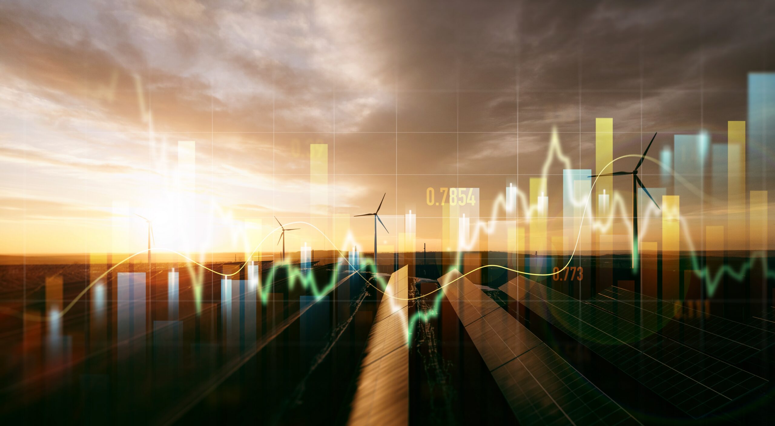 High-voltage transmission lines supporting the U.S. electric grid, representing rising commercial electricity rates, grid infrastructure investment, and business energy resilience.